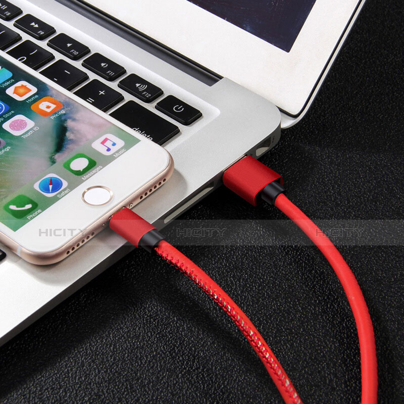 USB Ladekabel Kabel L11 für Apple iPad Mini 3 Rot