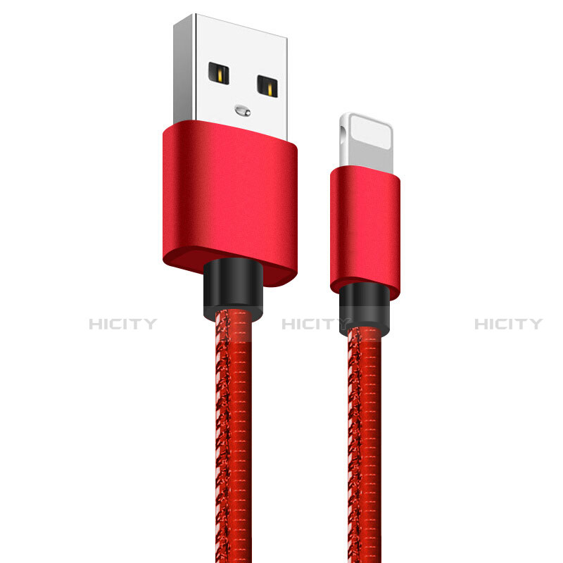 USB Ladekabel Kabel L11 für Apple iPhone 12 Pro Rot