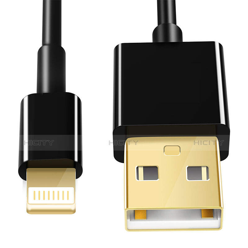 USB Ladekabel Kabel L12 für Apple iPad 10.2 (2020) Schwarz groß