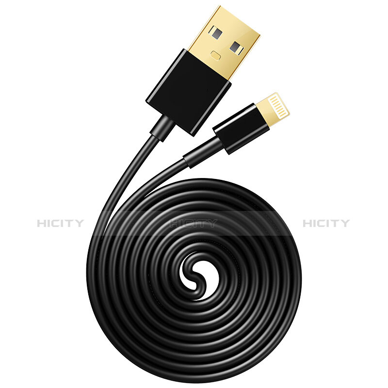 USB Ladekabel Kabel L12 für Apple iPad 10.2 (2020) Schwarz groß