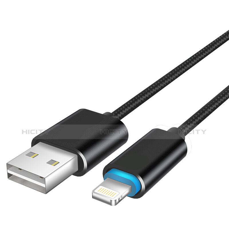 USB Ladekabel Kabel L13 für Apple iPad 10.2 (2020) Schwarz groß