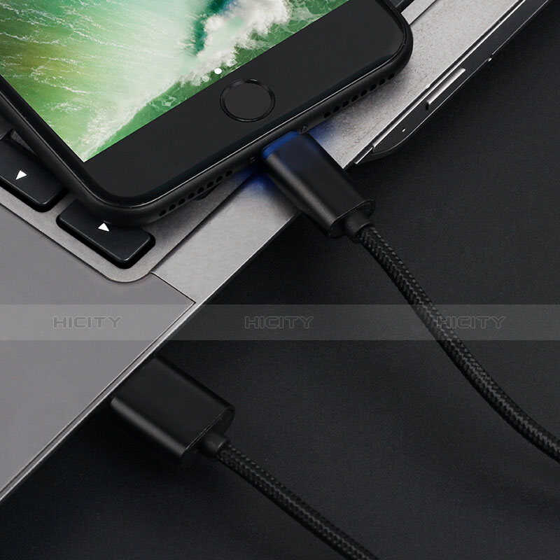 USB Ladekabel Kabel L13 für Apple iPad Mini 4 Schwarz groß