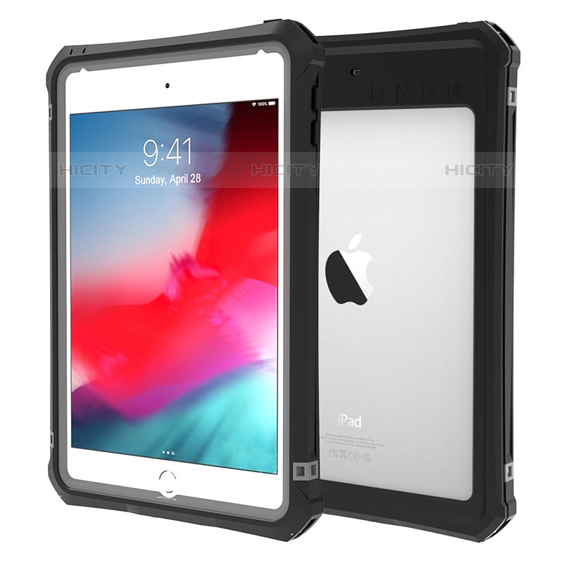 Wasserdicht Unterwasser Silikon Hülle Handyhülle und Kunststoff Waterproof Schutzhülle 360 Grad Ganzkörper Tasche für Apple iPad Mini 5 (2019) Schwarz