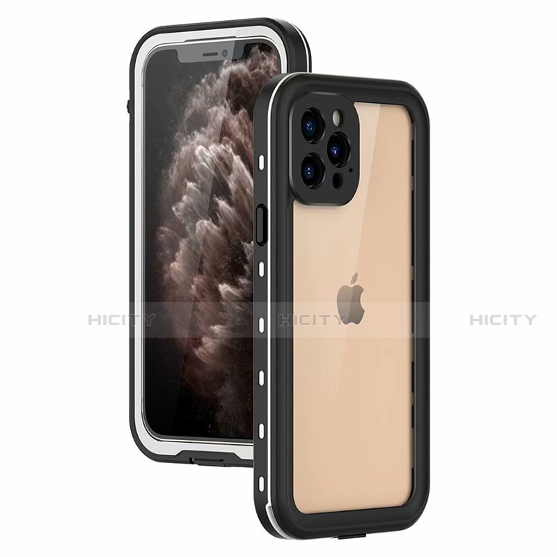 Wasserdicht Unterwasser Silikon Hülle Handyhülle und Kunststoff Waterproof Schutzhülle 360 Grad Ganzkörper Tasche für Apple iPhone 12 Pro Max Weiß