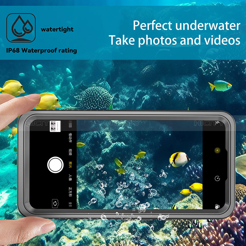 Wasserdicht Unterwasser Silikon Hülle Handyhülle und Kunststoff Waterproof Schutzhülle 360 Grad Ganzkörper Tasche für Google Pixel 8 5G Schwarz