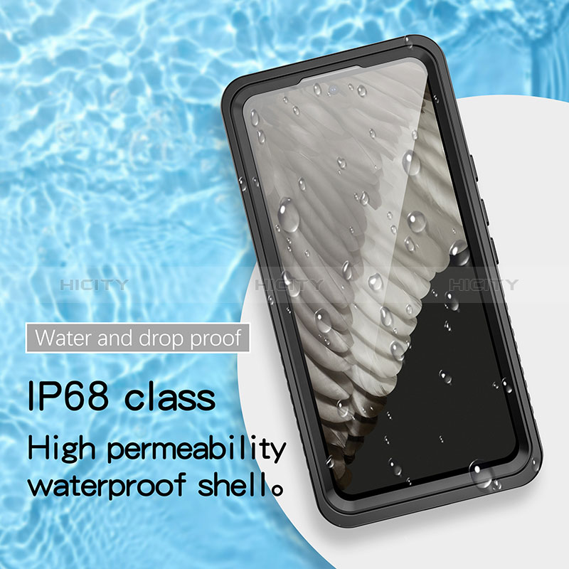 Wasserdicht Unterwasser Silikon Hülle Handyhülle und Kunststoff Waterproof Schutzhülle 360 Grad Ganzkörper Tasche für Google Pixel 8 5G Schwarz