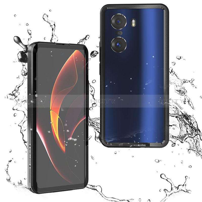 Wasserdicht Unterwasser Silikon Hülle Handyhülle und Kunststoff Waterproof Schutzhülle 360 Grad Ganzkörper Tasche für Huawei Honor 60 Pro 5G Schwarz