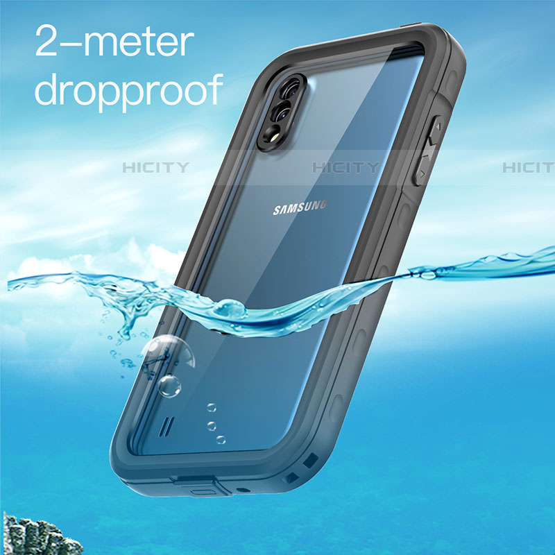 Wasserdicht Unterwasser Silikon Hülle Handyhülle und Kunststoff Waterproof Schutzhülle 360 Grad Ganzkörper Tasche für Samsung Galaxy A01 SM-A015 Schwarz