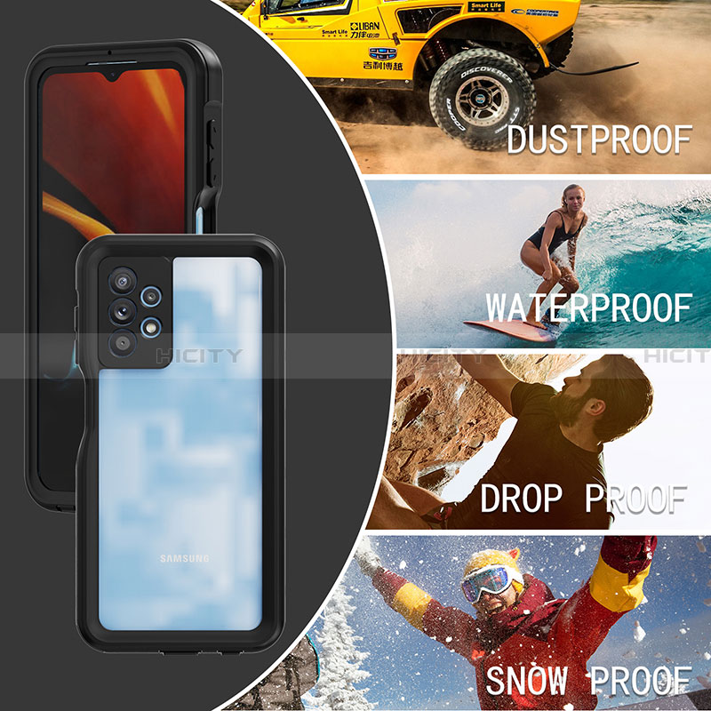 Wasserdicht Unterwasser Silikon Hülle Handyhülle und Kunststoff Waterproof Schutzhülle 360 Grad Ganzkörper Tasche für Samsung Galaxy A13 4G Schwarz