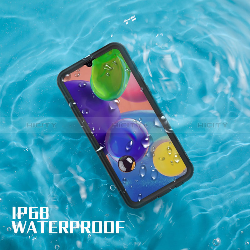 Wasserdicht Unterwasser Silikon Hülle Handyhülle und Kunststoff Waterproof Schutzhülle 360 Grad Ganzkörper Tasche für Samsung Galaxy A21 Schwarz