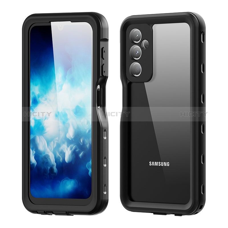 Wasserdicht Unterwasser Silikon Hülle Handyhülle und Kunststoff Waterproof Schutzhülle 360 Grad Ganzkörper Tasche für Samsung Galaxy A24 4G Schwarz