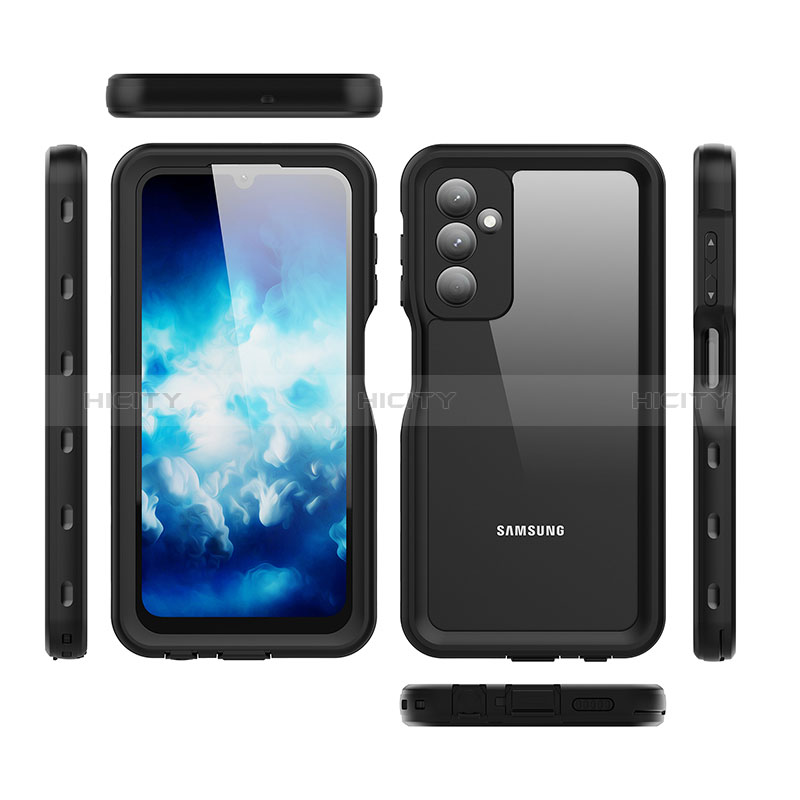 Wasserdicht Unterwasser Silikon Hülle Handyhülle und Kunststoff Waterproof Schutzhülle 360 Grad Ganzkörper Tasche für Samsung Galaxy A24 4G Schwarz