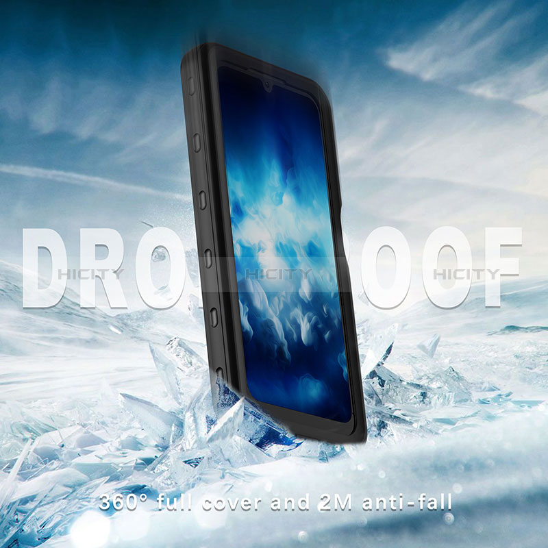 Wasserdicht Unterwasser Silikon Hülle Handyhülle und Kunststoff Waterproof Schutzhülle 360 Grad Ganzkörper Tasche für Samsung Galaxy A24 4G Schwarz