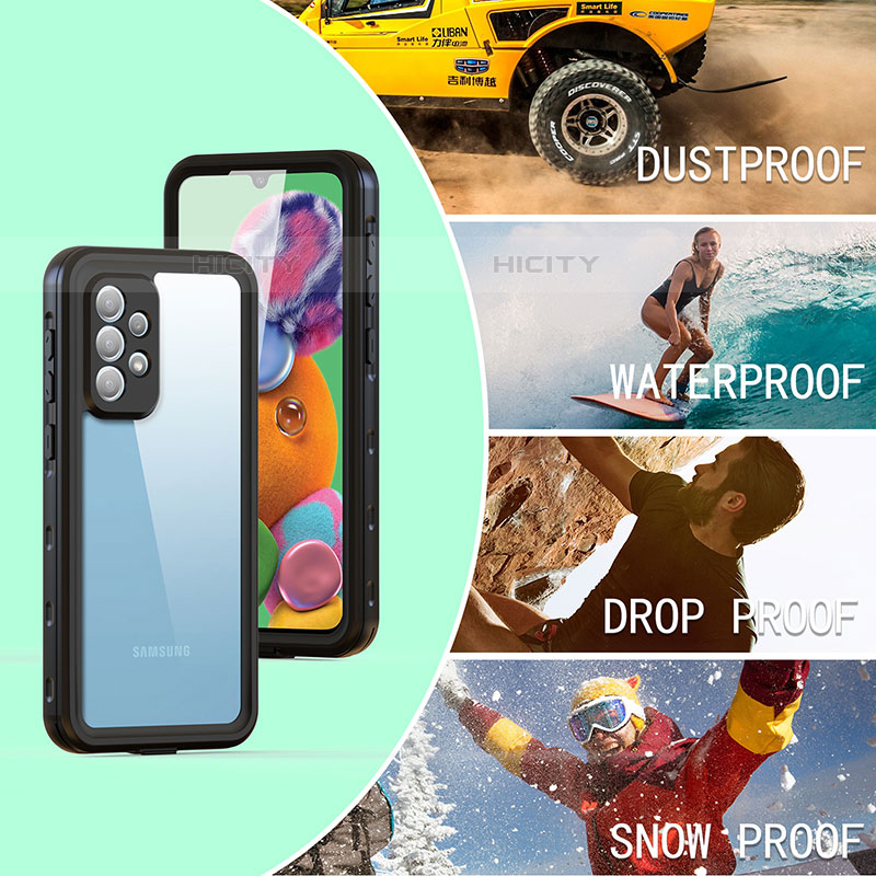 Wasserdicht Unterwasser Silikon Hülle Handyhülle und Kunststoff Waterproof Schutzhülle 360 Grad Ganzkörper Tasche für Samsung Galaxy A33 5G Schwarz