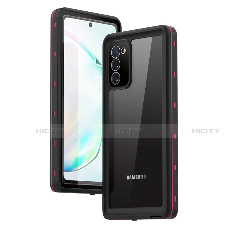 Wasserdicht Unterwasser Silikon Hülle Handyhülle und Kunststoff Waterproof Schutzhülle 360 Grad Ganzkörper Tasche für Samsung Galaxy Note 20 5G Pink