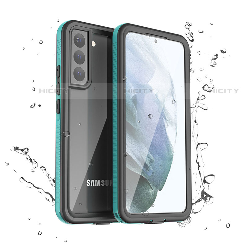 Wasserdicht Unterwasser Silikon Hülle Handyhülle und Kunststoff Waterproof Schutzhülle 360 Grad Ganzkörper Tasche für Samsung Galaxy S21 Plus 5G Grün