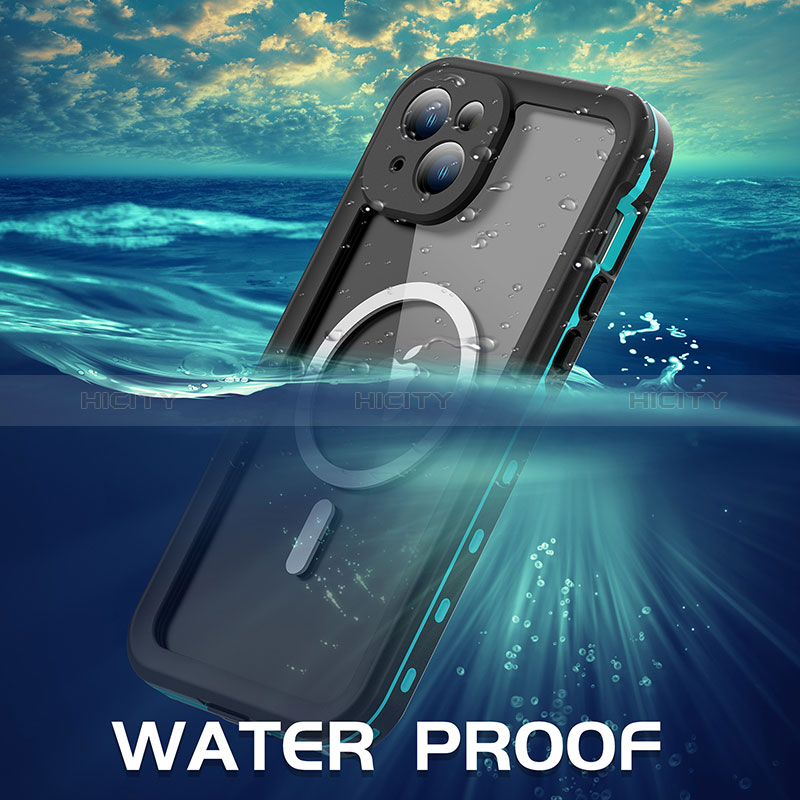 Wasserdicht Unterwasser Silikon Hülle Handyhülle und Kunststoff Waterproof Schutzhülle 360 Grad Ganzkörper Tasche mit Mag-Safe Magnetic Magnetisch für Apple iPhone 13 groß