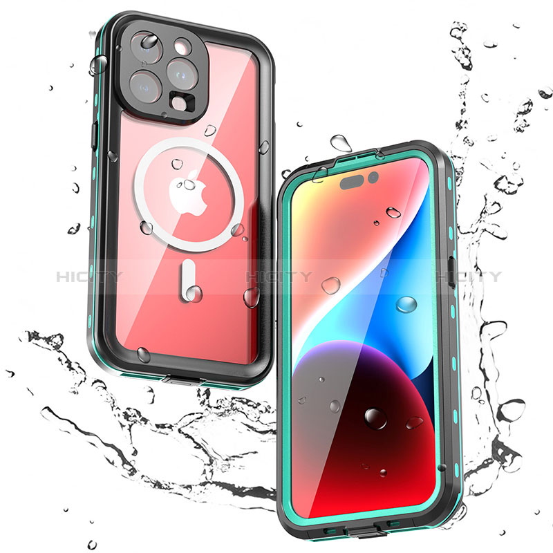 Wasserdicht Unterwasser Silikon Hülle Handyhülle und Kunststoff Waterproof Schutzhülle 360 Grad Ganzkörper Tasche mit Mag-Safe Magnetic Magnetisch für Apple iPhone 13 Pro