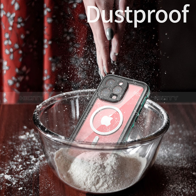 Wasserdicht Unterwasser Silikon Hülle Handyhülle und Kunststoff Waterproof Schutzhülle 360 Grad Ganzkörper Tasche mit Mag-Safe Magnetic Magnetisch für Apple iPhone 13 Pro