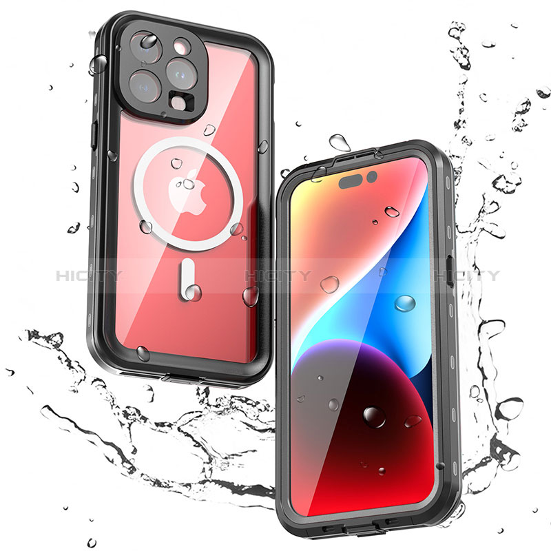 Wasserdicht Unterwasser Silikon Hülle Handyhülle und Kunststoff Waterproof Schutzhülle 360 Grad Ganzkörper Tasche mit Mag-Safe Magnetic Magnetisch für Apple iPhone 13 Pro Max groß