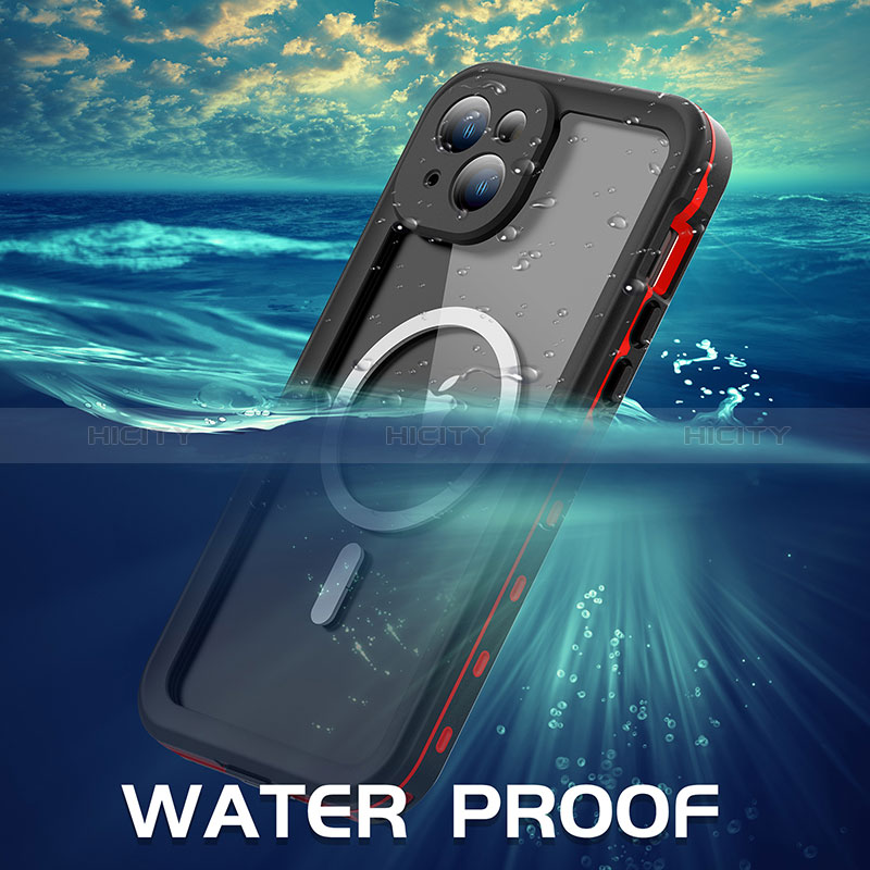 Wasserdicht Unterwasser Silikon Hülle Handyhülle und Kunststoff Waterproof Schutzhülle 360 Grad Ganzkörper Tasche mit Mag-Safe Magnetic Magnetisch HJ1 für Apple iPhone 13