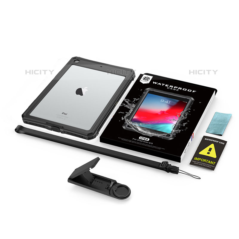 Wasserdicht Unterwasser Silikon Hülle Handyhülle und Kunststoff Waterproof Schutzhülle 360 Grad Ganzkörper Tasche W01 für Apple iPad 10.2 (2020) Schwarz