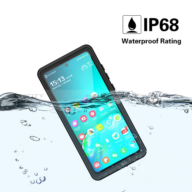 Wasserdicht Unterwasser Silikon Hülle Handyhülle und Kunststoff Waterproof Schutzhülle 360 Grad Ganzkörper Tasche W01 für Samsung Galaxy Note 20 5G Schwarz