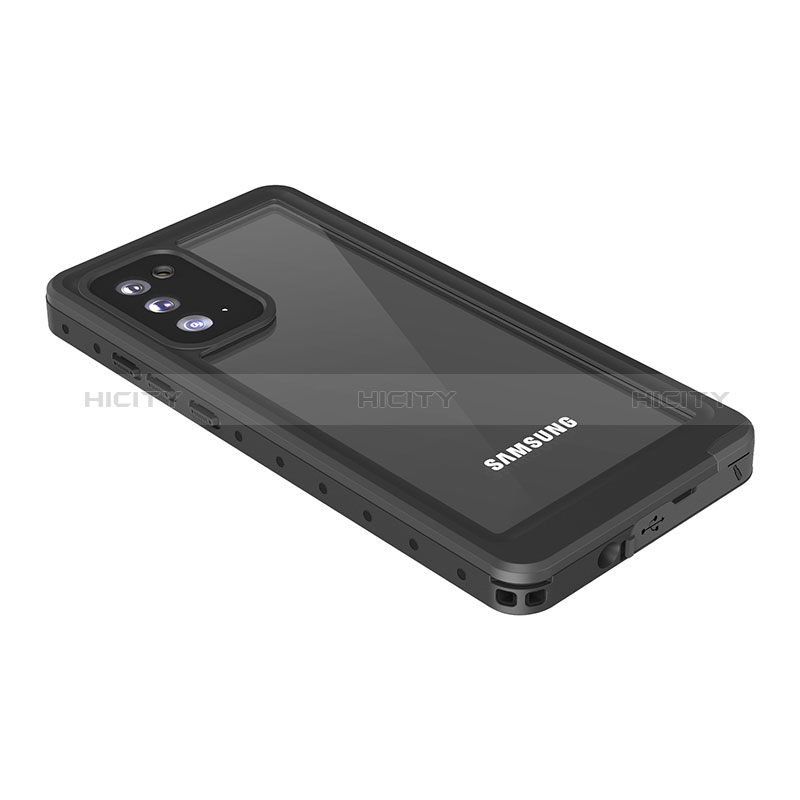 Wasserdicht Unterwasser Silikon Hülle Handyhülle und Kunststoff Waterproof Schutzhülle 360 Grad Ganzkörper Tasche W01 für Samsung Galaxy Note 20 5G Schwarz