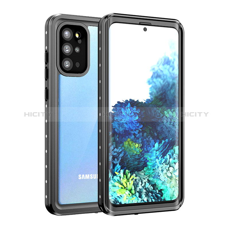 Wasserdicht Unterwasser Silikon Hülle Handyhülle und Kunststoff Waterproof Schutzhülle 360 Grad Ganzkörper Tasche W01 für Samsung Galaxy S20 Plus 5G Schwarz