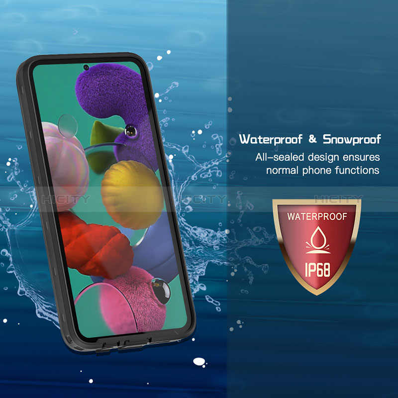 Wasserdicht Unterwasser Silikon Hülle Handyhülle und Kunststoff Waterproof Schutzhülle 360 Grad Ganzkörper Tasche W02 für Samsung Galaxy M40S