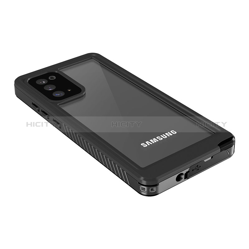 Wasserdicht Unterwasser Silikon Hülle Handyhülle und Kunststoff Waterproof Schutzhülle 360 Grad Ganzkörper Tasche W02 für Samsung Galaxy Note 20 5G Schwarz