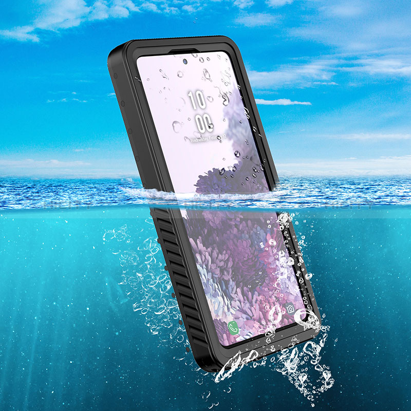 Wasserdicht Unterwasser Silikon Hülle Handyhülle und Kunststoff Waterproof Schutzhülle 360 Grad Ganzkörper Tasche W02 für Samsung Galaxy S20 FE (2022) 5G Schwarz