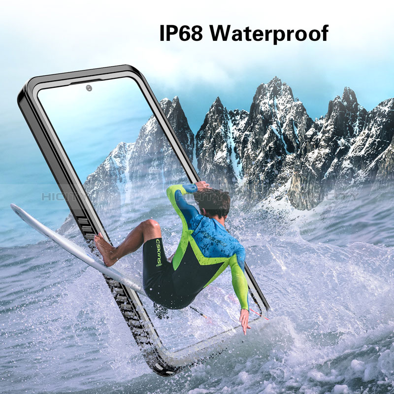 Wasserdicht Unterwasser Silikon Hülle Handyhülle und Kunststoff Waterproof Schutzhülle 360 Grad Ganzkörper Tasche W02 für Samsung Galaxy S20 Plus 5G Schwarz