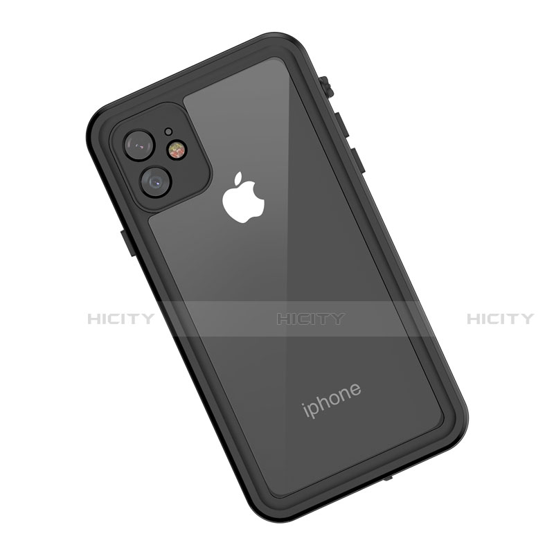 Wasserdicht Unterwasser Silikon Hülle Handyhülle und Kunststoff Waterproof Schutzhülle 360 Grad Tasche für Apple iPhone 11 Schwarz groß