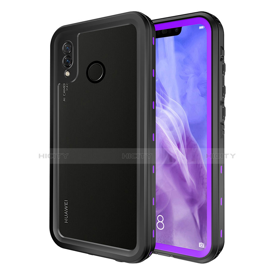 Wasserdicht Unterwasser Silikon Hülle Handyhülle und Kunststoff Waterproof Schutzhülle 360 Grad Tasche für Huawei P20 Lite Violett Plus