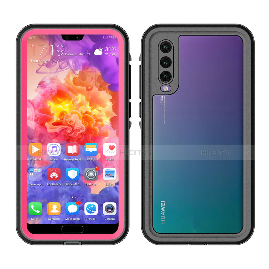 Wasserdicht Unterwasser Silikon Hülle Handyhülle und Kunststoff Waterproof Schutzhülle 360 Grad Tasche für Huawei P20 Pro Rosegold