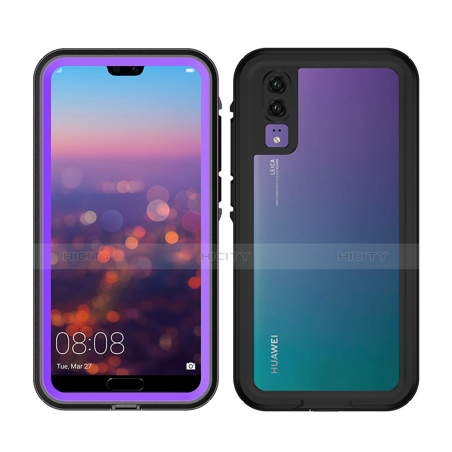 Wasserdicht Unterwasser Silikon Hülle Handyhülle und Kunststoff Waterproof Schutzhülle 360 Grad Tasche für Huawei P20 Violett