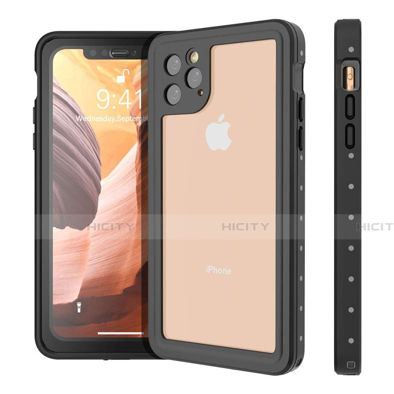 Wasserdicht Unterwasser Silikon Hülle Handyhülle und Kunststoff Waterproof Schutzhülle 360 Grad Tasche U01 für Apple iPhone 11 Pro Schwarz