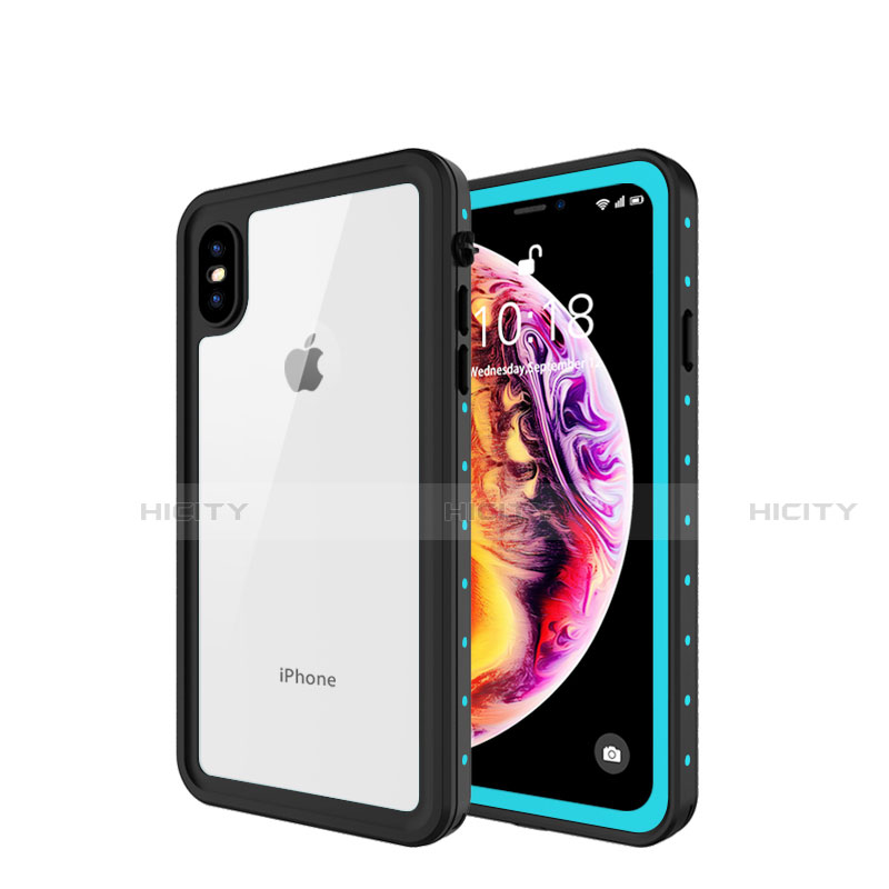 Wasserdicht Unterwasser Silikon Hülle Handyhülle und Kunststoff Waterproof Schutzhülle 360 Grad Tasche W01 für Apple iPhone Xs groß