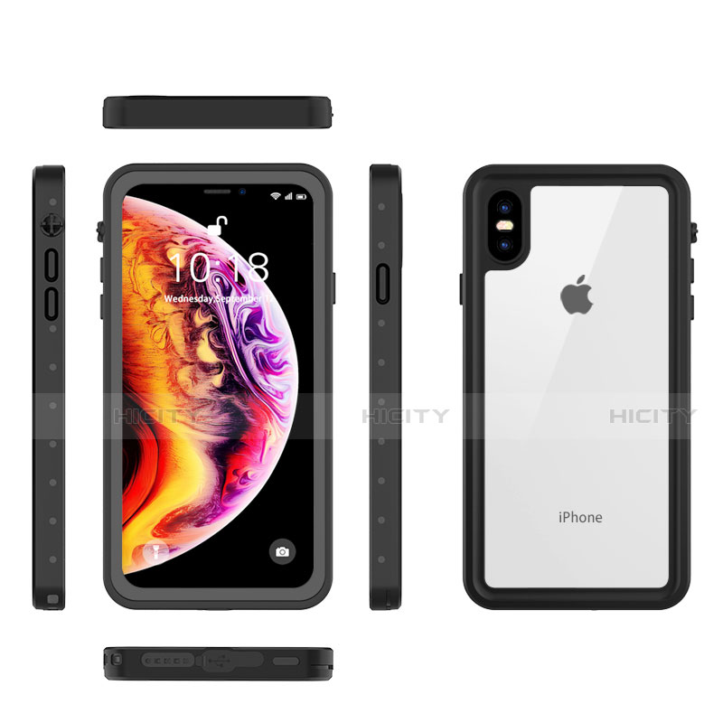 Wasserdicht Unterwasser Silikon Hülle Handyhülle und Kunststoff Waterproof Schutzhülle 360 Grad Tasche W01 für Apple iPhone Xs groß