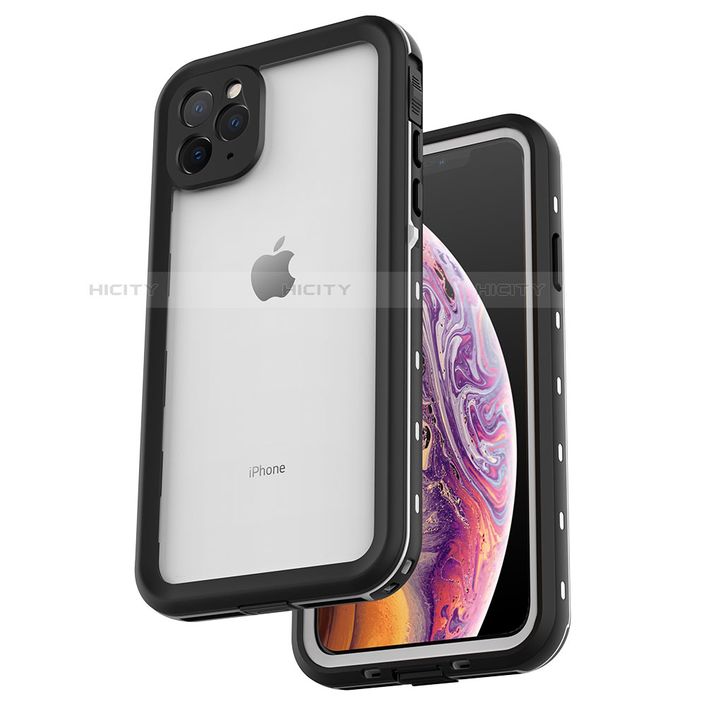 Wasserdicht Unterwasser Silikon Hülle Handyhülle und Kunststoff Waterproof Schutzhülle 360 Grad Tasche W04 für Apple iPhone 11 Pro Max Silber